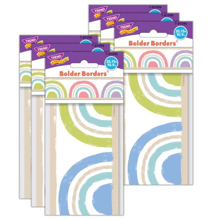 TREND Rainbow Cheer Bolder Borders®, 35.75 Feet Per Pack, 6 Packs