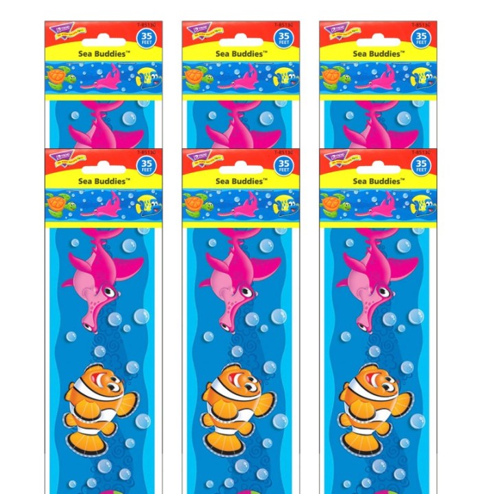 TREND Sea Buddies™ Bolder Borders®, 35.75' Per Pack, 6 Packs