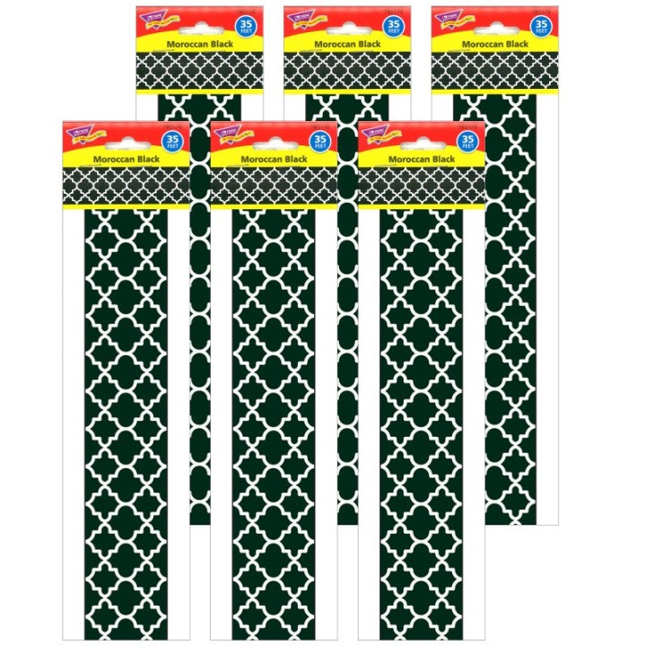 TREND Moroccan Black Bolder Borders®, 35.75' Per Pack, 6 Packs