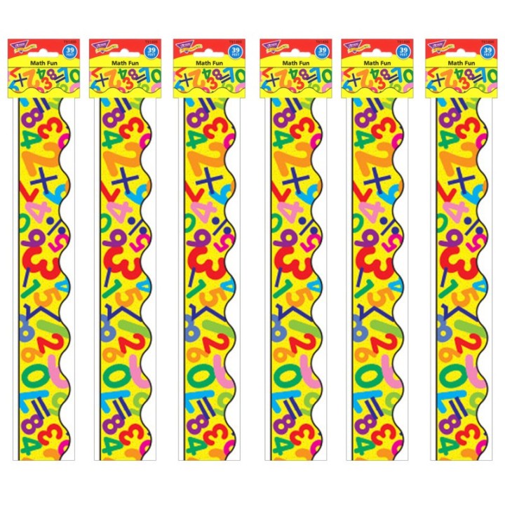 TREND Math Fun Terrific Trimmers®, 39 Feet Per Pack, 6 Packs