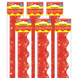 TREND Red Sparkle Terrific Trimmers®, 32.5' Per Pack, 6 Packs