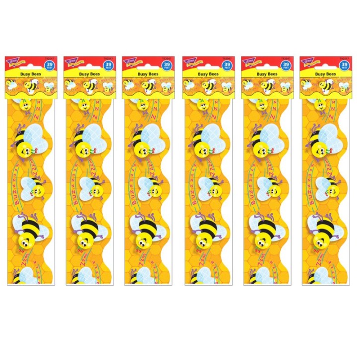 TREND Busy Bees Terrific Trimmers®, 39 Feet Per Pack, 6 Packs
