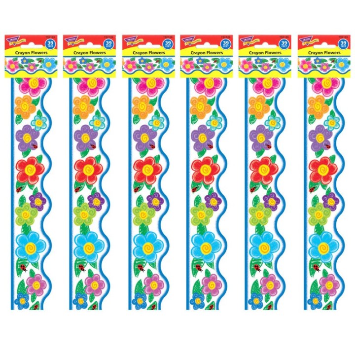 TREND Crayon Flowers Terrific Trimmers®, 39 Feet Per Pack, 6 Packs