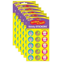 TREND Happy Birthday/Vanilla Stinky Stickers®, 60 Per Pack, 6 Packs