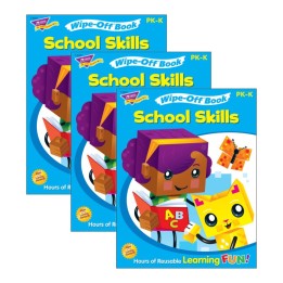 TREND School Skills Wipe-Off® Book Wipe-Off® Book, 28 pgs, Pack of 3