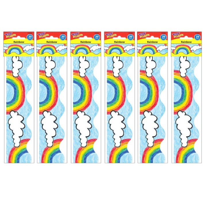 TREND Rainbow Terrific Trimmers®, 39 Feet Per Pack, 6 Packs