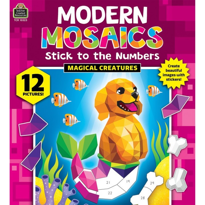 Teacher Created Resources® Magical Creatures Modern Mosaics Stick to the Numbers