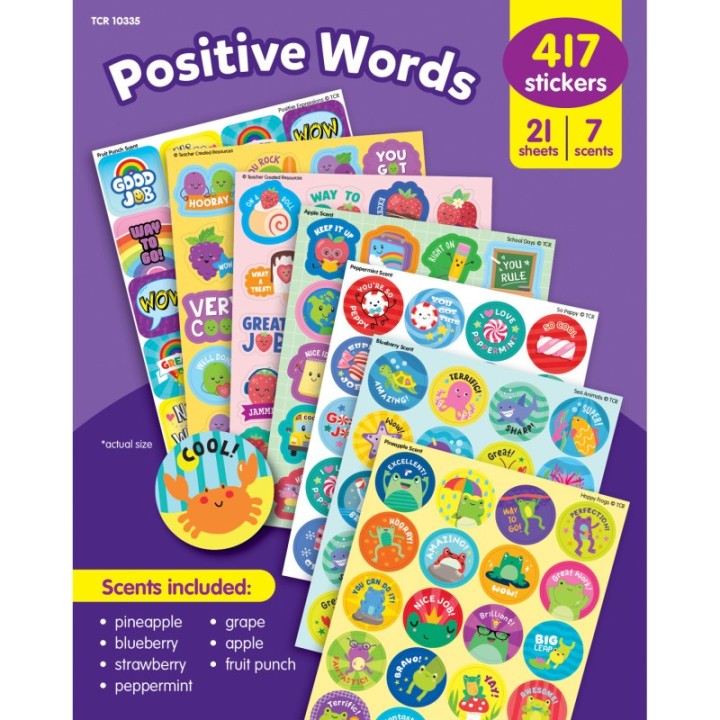 Teacher Created Resources Positive Words Smelly Stickers Variety Pack