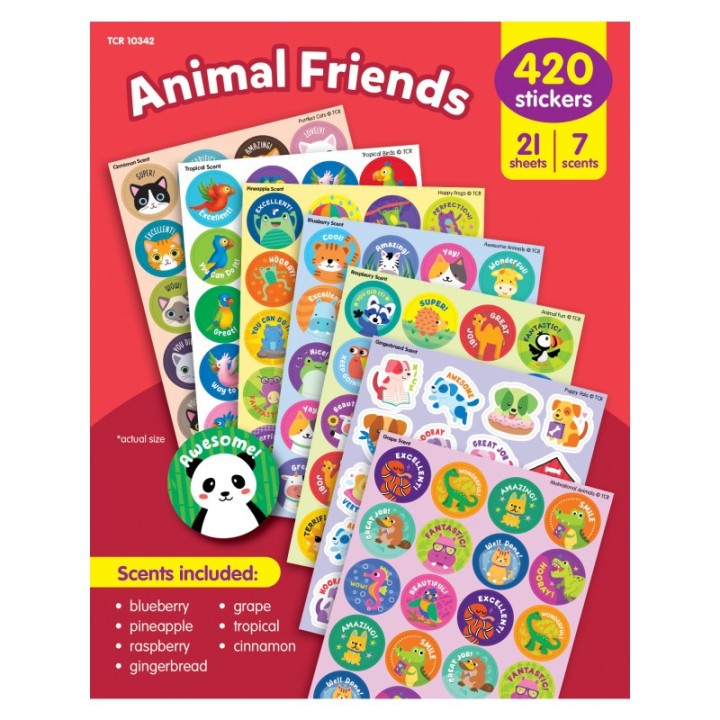 Teacher Created Resources Animal Friends Smelly Stickers Variety Pack