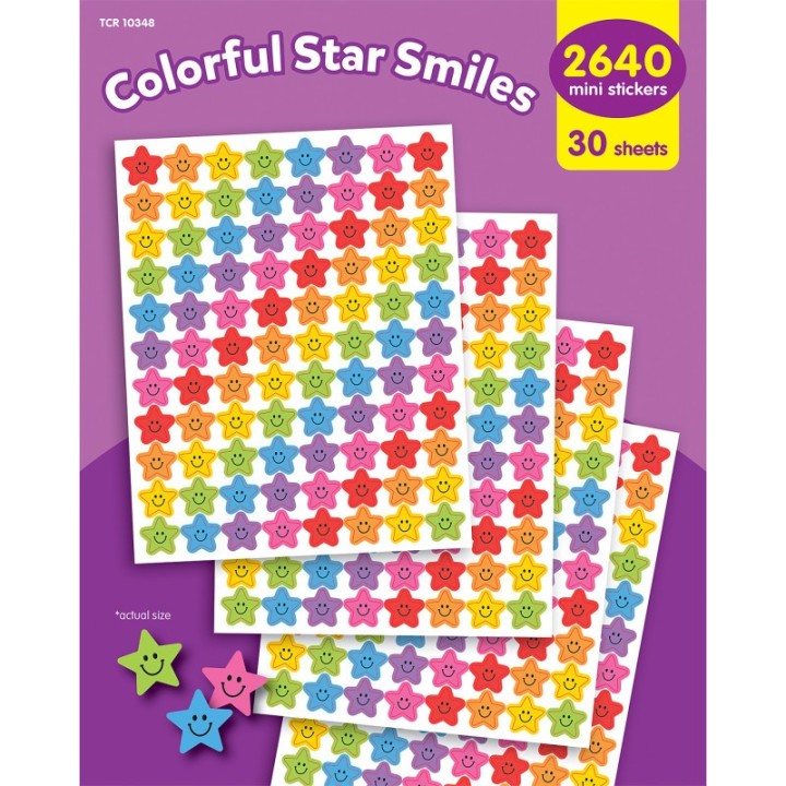 Teacher Created Resources® Colorful Star Smiles Mini Stickers Value Pack