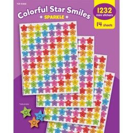 Teacher Created Resources Colorful Star Smiles Sparkle Mini Stickers Value Pack