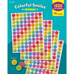 Teacher Created Resources Colorful Smiles Sparkle Mini Stickers Value Pack