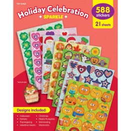 Teacher Created Resources Holiday Celebration Sparkle Stickers Variety Pack