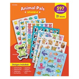Teacher Created Resources Animal Pals Sparkle Stickers Variety Pack