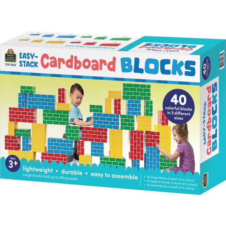 Teacher Created Resources® Easy-Stack Cardboard Blocks, 40 Piece Set