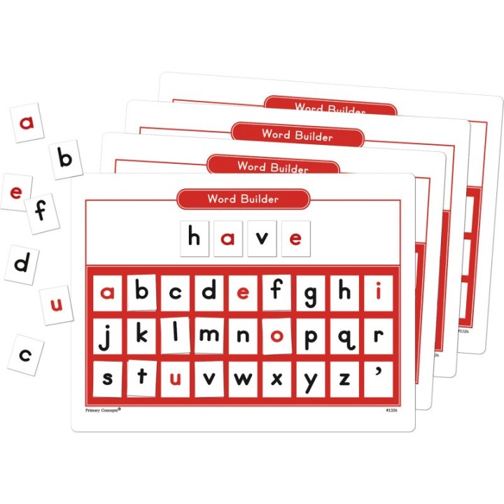 Primary Concepts™ Magnetic Word Builder Boards with Magnetic Letters, 4 Boards