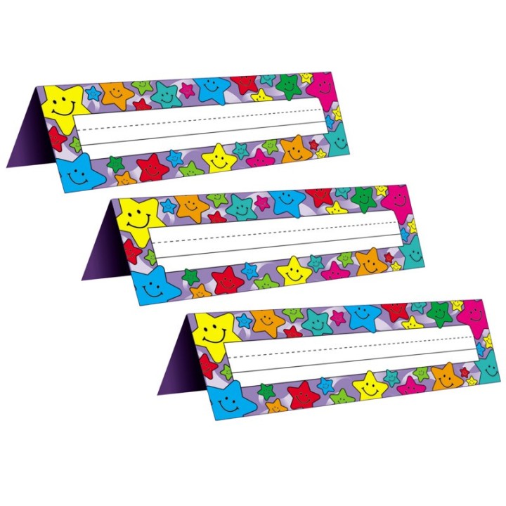 Teacher Created Resources® Happy Stars Tented Name Plates, 36 Per Pack, 3 Packs