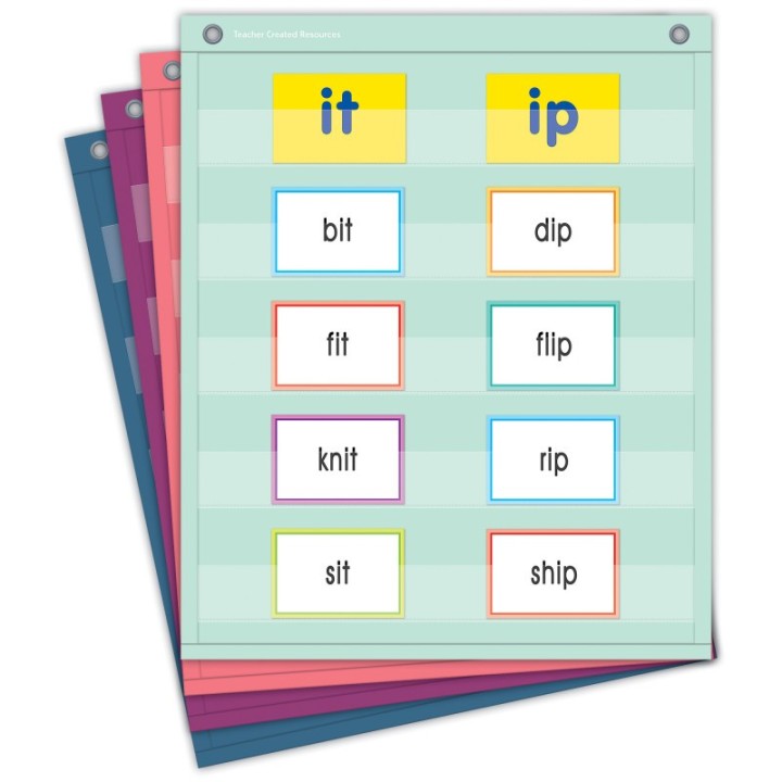 Teacher Created Resources® Oh Happy Day Magnetic Mini Pocket Charts, 14" x 17", Set of 4