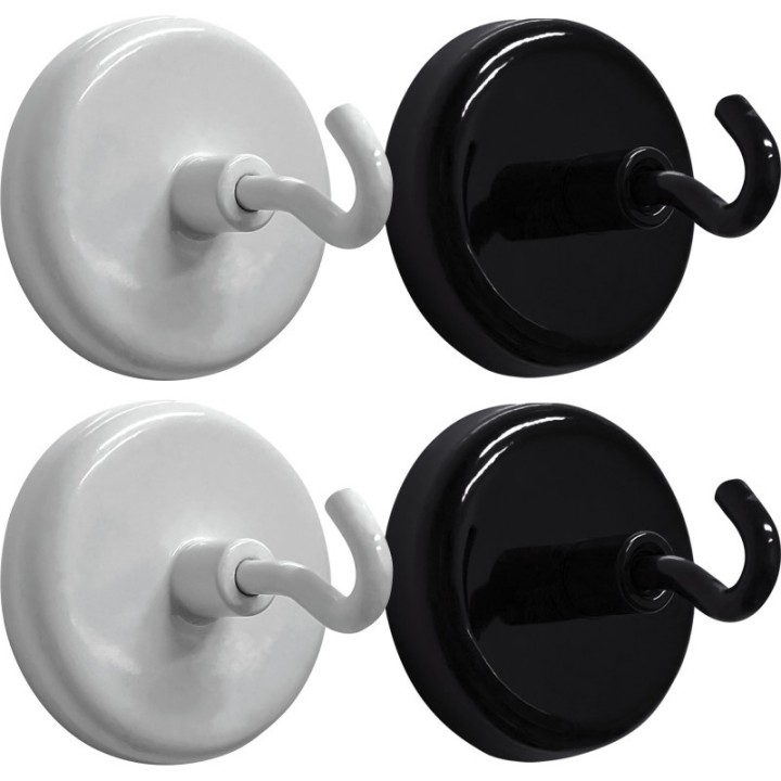 Teacher Created Resources® Black & White Magnetic Hooks, Pack of 4