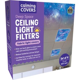 Teacher Created Resources® Calming Covers Ceiling Light Filters, 2' x 4', Deep Space, Pack of 4