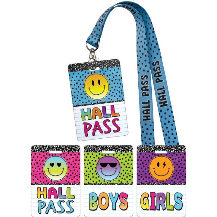 Teacher Created Resources® Brights 4Ever Hall Pass with Lanyard, Set of 4