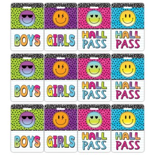 Teacher Created Resources® Brights 4Ever Hall Pass with Lanyard, 4 Per Pack, 3 Packs