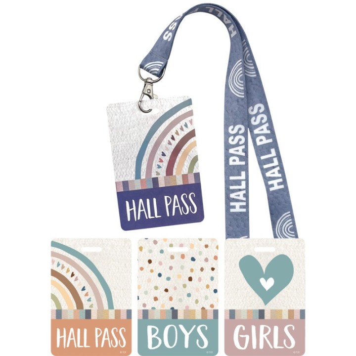 Teacher Created Resources® Everyone is Welcome Hall Pass with Lanyard, Set of 4