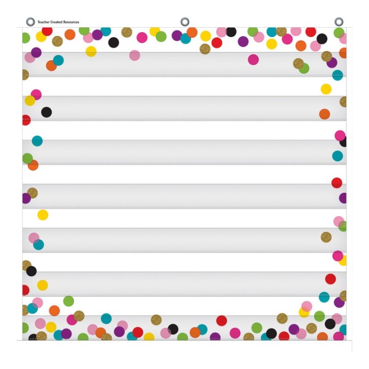 Teacher Created Resources® Confetti 7 Pocket Chart, 28" x 28"