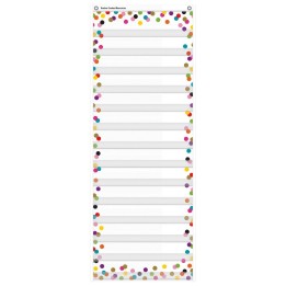 Teacher Created Resources® Confetti 14 Pocket Daily Schedule Pocket Chart, 13" x 34"