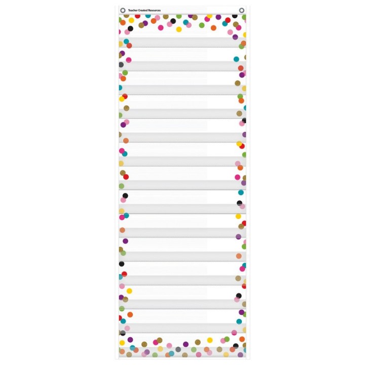 Teacher Created Resources® Confetti 14 Pocket Daily Schedule Pocket Chart, 13" x 34"
