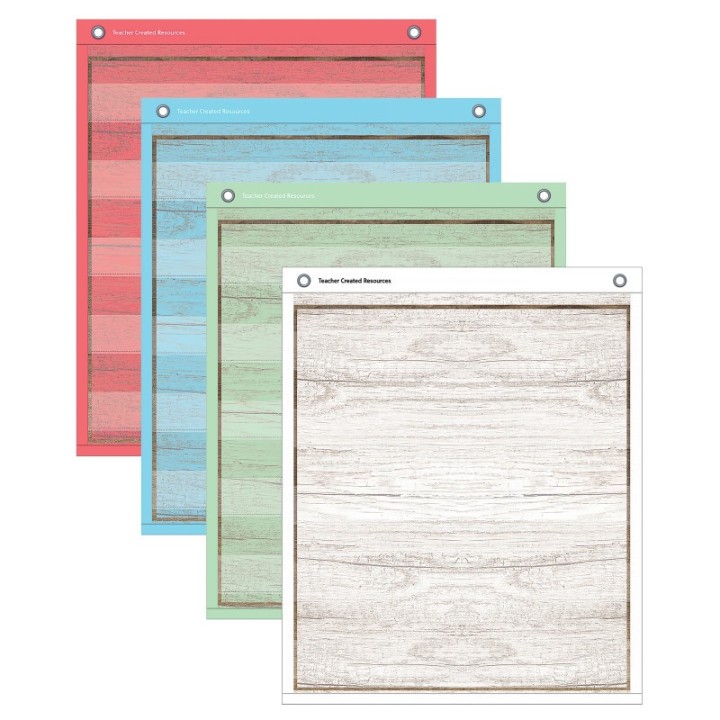 Teacher Created Resources® Painted Wood Design Magnetic Mini Pocket Charts, 14" x 17"