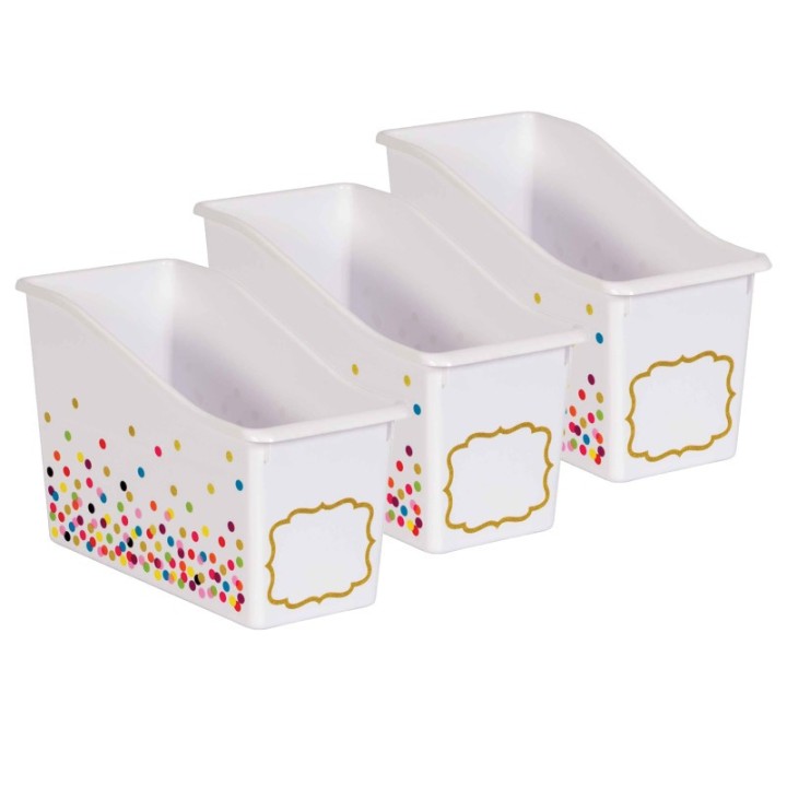 Teacher Created Resources® Confetti Plastic Book Bin, Pack of 3