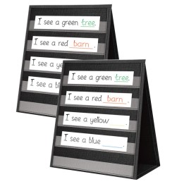 Teacher Created Resources® Black Desktop Pocket Chart, 15-1/2" x 12", Pack of 2
