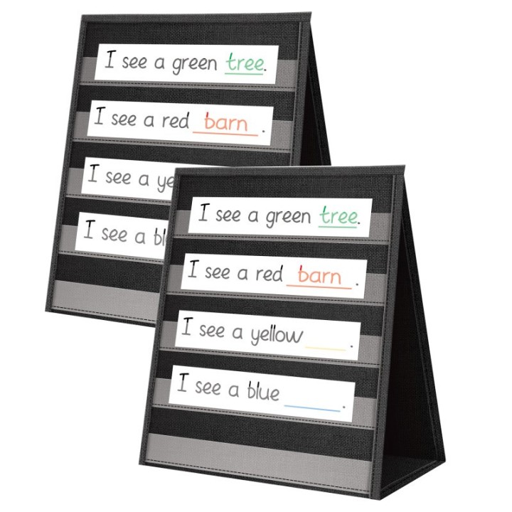 Teacher Created Resources® Black Desktop Pocket Chart, 15-1/2" x 12", Pack of 2