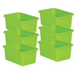 Teacher Created Resources® Lime Small Plastic Bin, Pack of 6