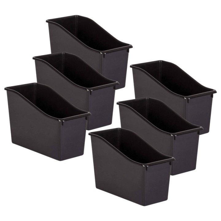 Teacher Created Resources® Black Plastic Book Bin, Pack of 6
