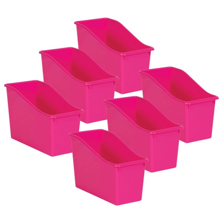 Teacher Created Resources® Pink Plastic Book Bin, Pack of 6