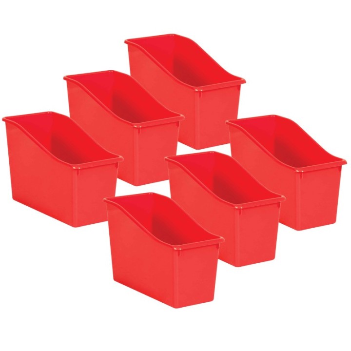 Teacher Created Resources® Red Plastic Book Bin, Pack of 6