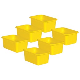 Teacher Created Resources® Yellow Small Plastic Storage Bin, Pack of 6