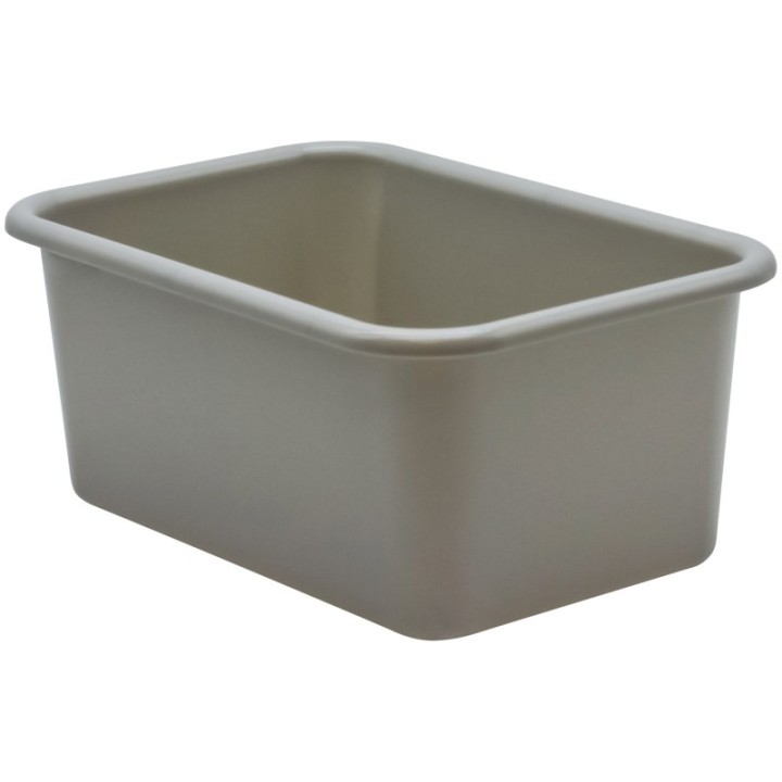 Teacher Created Resources® Gray Small Plastic Storage Bin