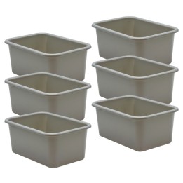 Teacher Created Resources® Gray Small Plastic Storage Bin, Pack of 6