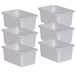 Teacher Created Resources® White Small Plastic Storage Bin, Pack of 6