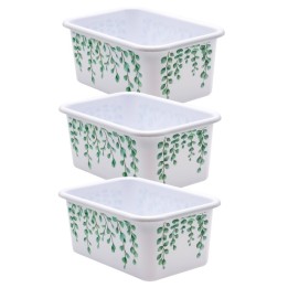 Teacher Created Resources® Eucalyptus Small Plastic Storage Bin, Pack of 3