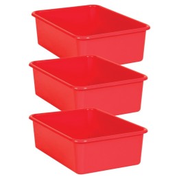 Teacher Created Resources® Red Large Plastic Storage Bin, Pack of 3