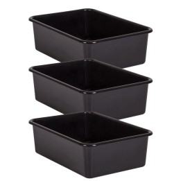 Teacher Created Resources® Black Large Plastic Storage Bin, Pack of 3