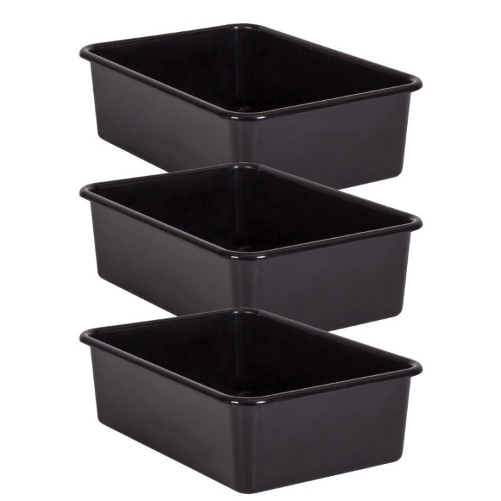 Teacher Created Resources® Black Large Plastic Storage Bin, Pack of 3