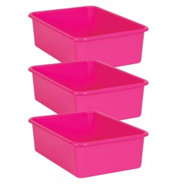 Teacher Created Resources® Pink Large Plastic Storage Bin, Pack of 3