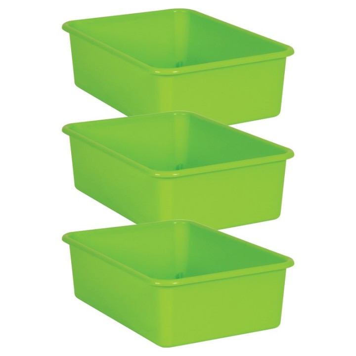 Teacher Created Resources® Lime Large Plastic Storage Bin, Pack of 3