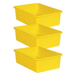 Teacher Created Resources® Yellow Large Plastic Storage Bin, Pack of 3