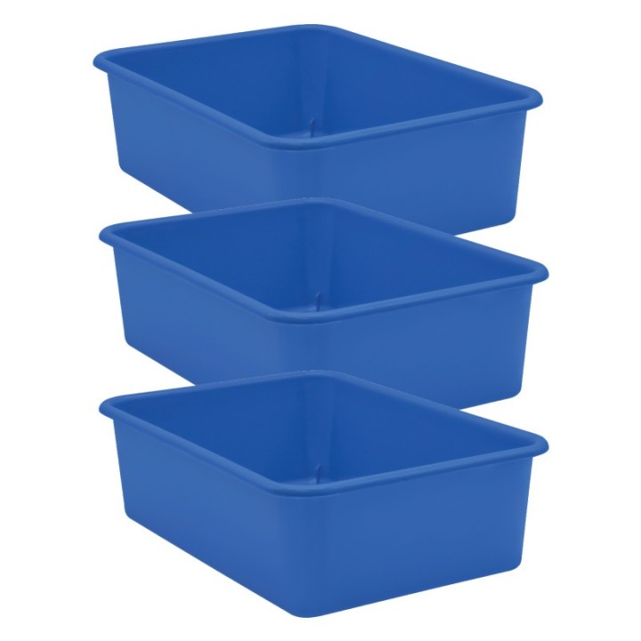 Teacher Created Resources® Blue Large Plastic Storage Bin, Pack of 3